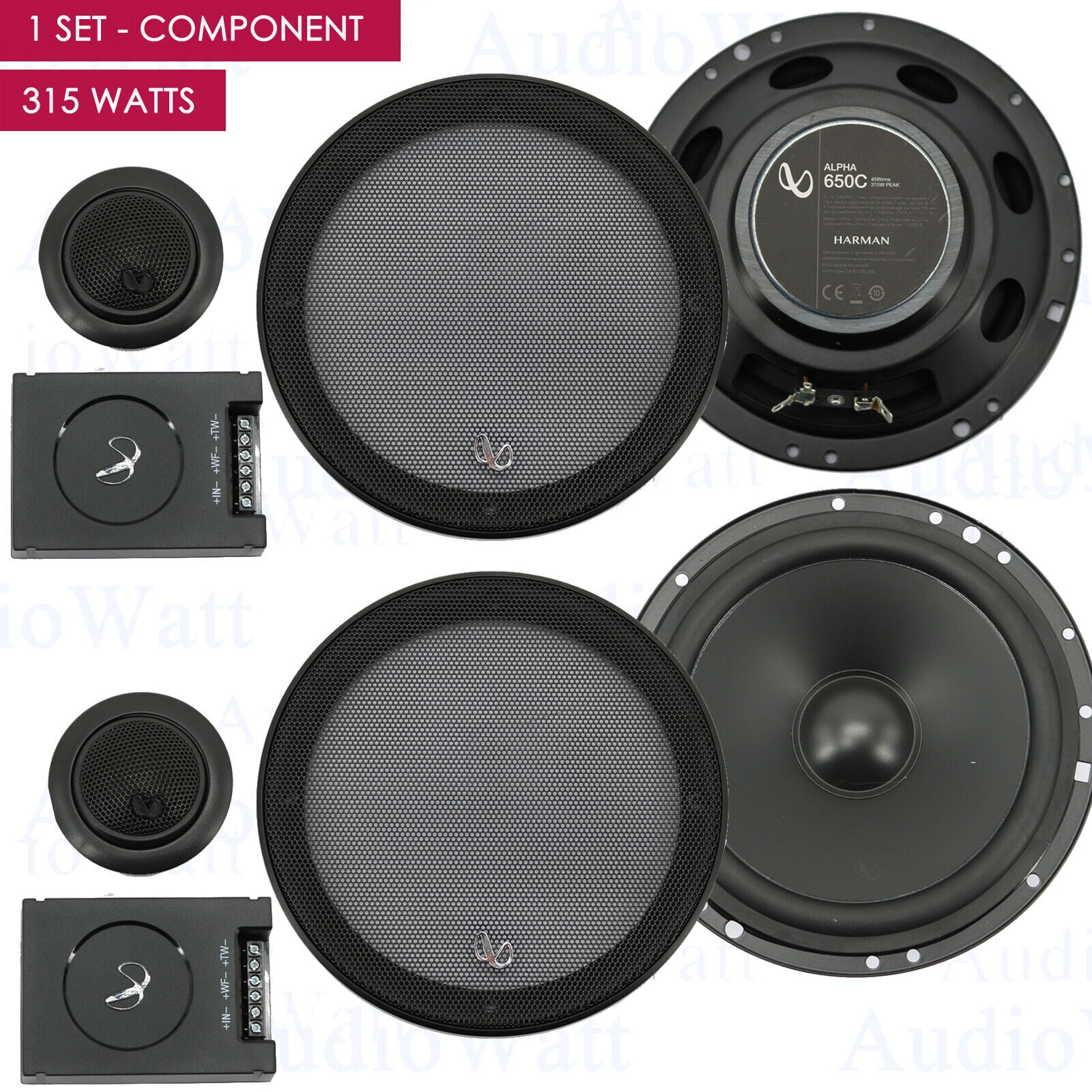 Infinity 315 Watts 61/2" 2Way Pro Car Audio Component Speaker System