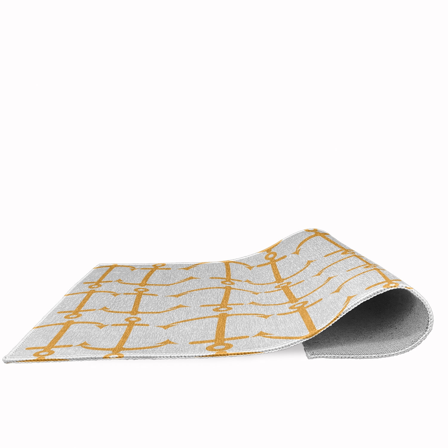 4' x 6' Simply Daisy Anchor Pattern Beach Style Chenille Area Rug, Egg Yolk Yellow