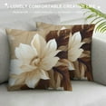 thumbnail image 3 of ERAPDAUR Brown and White Flower Print Pillow Covers Pillow Covers Farmhouse Pillowcase Home Decor Living Room House Decorative Cushion Case for Sofa Couch (No Insert)  12x12in, 3 of 5