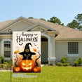 thumbnail image 2 of JOOCAR Happy Halloween Black Cat Witch Hat Pumpkin Garden Flag for Fall Autumn Home Outdoor Garden Yard Door Decor 12x18 inch, 2 of 5