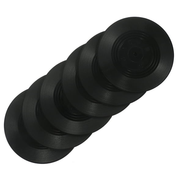 6pcs Vintage Record Cup Cushion Vinyl Record Coasters Drinks Coasters Retro Coasters