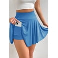 thumbnail image 2 of Sporty and Stylish High Waist Blue Skort - Elegant Draped Design | [ZhiHiMeRi] | (US 8-10)M, 2 of 7