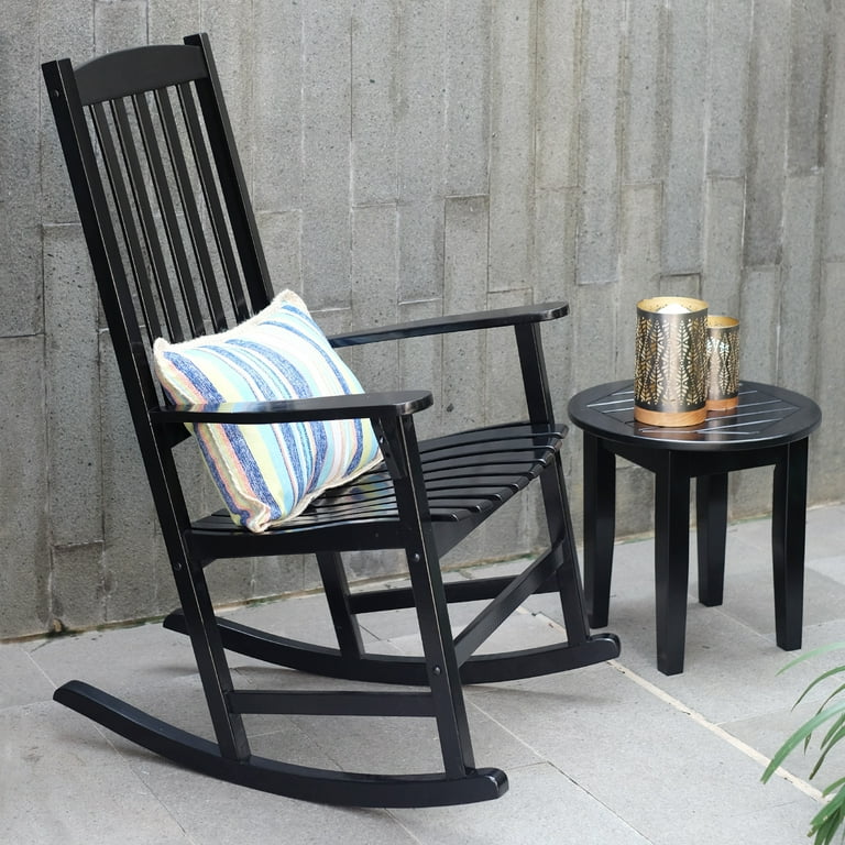 Black wooden outdoor rocking chairs deals