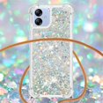 thumbnail image 5 of Long Crossbody Lanyard Clear Case for Samsung Galaxy A04E with Adjustable Neck Strap, Glitter Sparkly Bling Quicksand Phone Cover Cases for Samsung Galaxy A03 / A04E / M04 /F04 QKG Silver, 5 of 7