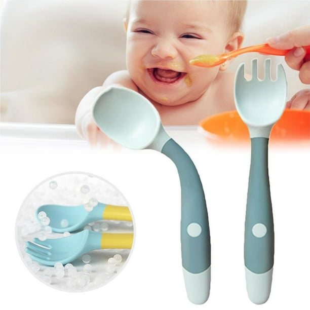 Baby Utensils Spoon Fork Set Children Feeding Training Baby
