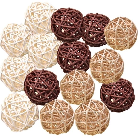 ATJIA Christmas Wicker Rattan Balls Decorative Balls Garden Wedding Party Coffee Table Decoration Craft Home Decor(2Inch,12/15pcs)