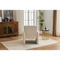 thumbnail image 4 of Leumius Modern Accent Chair, Contemporary Boucle Fabric Accent Armchair Comfy Upholstered Leisure Single Sofa Chair for Living Room Bedroom Apartment Office White, 4 of 9