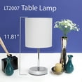 thumbnail image 5 of Simple Designs 11.81" 2-Pack Basic Chrome Mini Table Lamp Set with Fabric Shades, White, 5 of 9