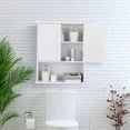 thumbnail image 2 of GLACER Wall Mounted Storage Cabinet, Bathroom Medicine Cabinet with Adjustable Shelf and Double Doors, Wall Cabinet for Bathroom, Living Room, Kitchen or Entryway, 23.5 x 8 x 28 inches (White), 2 of 6