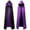 Purple, variant on Medieval Women Cloak Patchwork Hooded Casual Party Retro Gothic Long Cloak Stage Outfit
