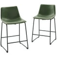 thumbnail image 1 of 26" Contemporary Metal-Leg Faux Leather Counter Stool in Green, 1 of 4
