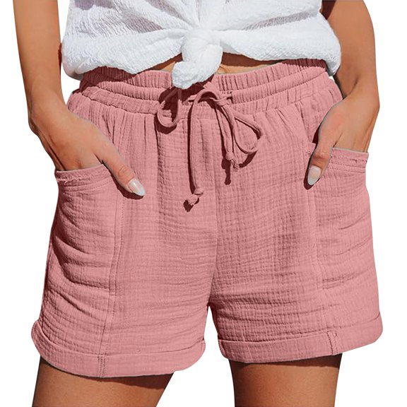 Shorts for Women Running Swim Athletic Soft Lightweight Elastic Drawstring Pajama Bottom Shorts With Pockets