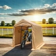 thumbnail image 3 of 7x8 ft Outdoor Portable Gazebo Storage Shelter Shed with 2 Roll up Zipper Doors & Vents Carport for Motorcycle Waterproof and UV Resistant Anti-Snow Portable Garage Kit Tent, 3 of 9
