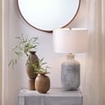 thumbnail image 2 of J&D Designs Blaire Transitional Ceramic & Cotton Table Lamp in Gray/Cream, 2 of 5