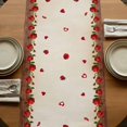 thumbnail image 5 of Table Runners 72 Inches Long Dress Scarves, Valentine's Day Farmhouse Kitchen Table Runner, Coffee Tablerunners, Farmhouse Gnomes Love Red Rose Wooden 14x72 Inch, 5 of 9