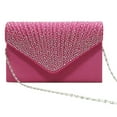 thumbnail image 2 of pitrice Women Envelope Bag Rectangular Hasp Rhinestone Stylish Fashionable Business Party Bridal Handbag Birthday Gift Rose Red, 2 of 9