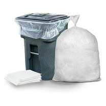95-96 Gallon Trash Bags - 25 Count Clear Heavy Duty Garbage Can Liners for Rollaway Cans - 1.5 Mil Thick - USA Made