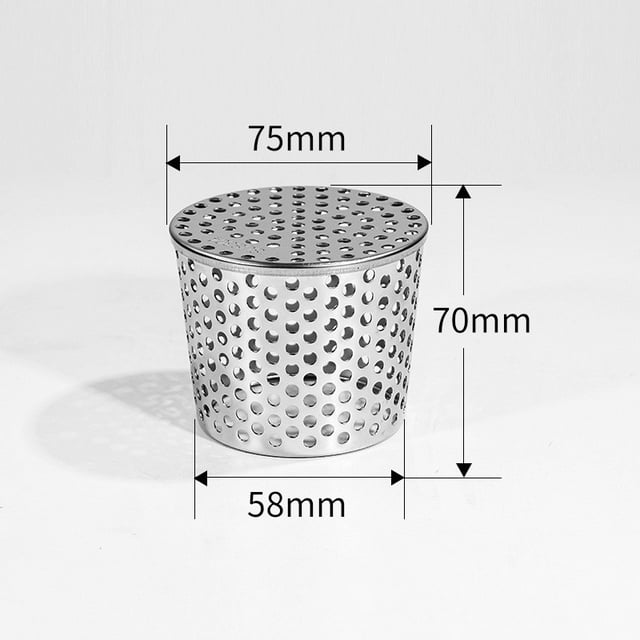 Dvkptbk Filtering Net Cover Couvercle de Filet de Filtration en PVC pour Tuyau d'Égout, Insert Droit, Acier Inoxydable 304, Toit, Plancher Latéral, Écran de Filtre Conique, Filet de Filtration