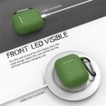 thumbnail image 3 of Coque en Silicone pour Airpods, Coque de Protection Compatible avec Airpods 2 et 1, Étui avec Mousqueton [Voyant avant Visible] [Couvercle de Protection Antichoc et Antipoussière] [Protection Supplémentaire] -Vert, 3 of 4