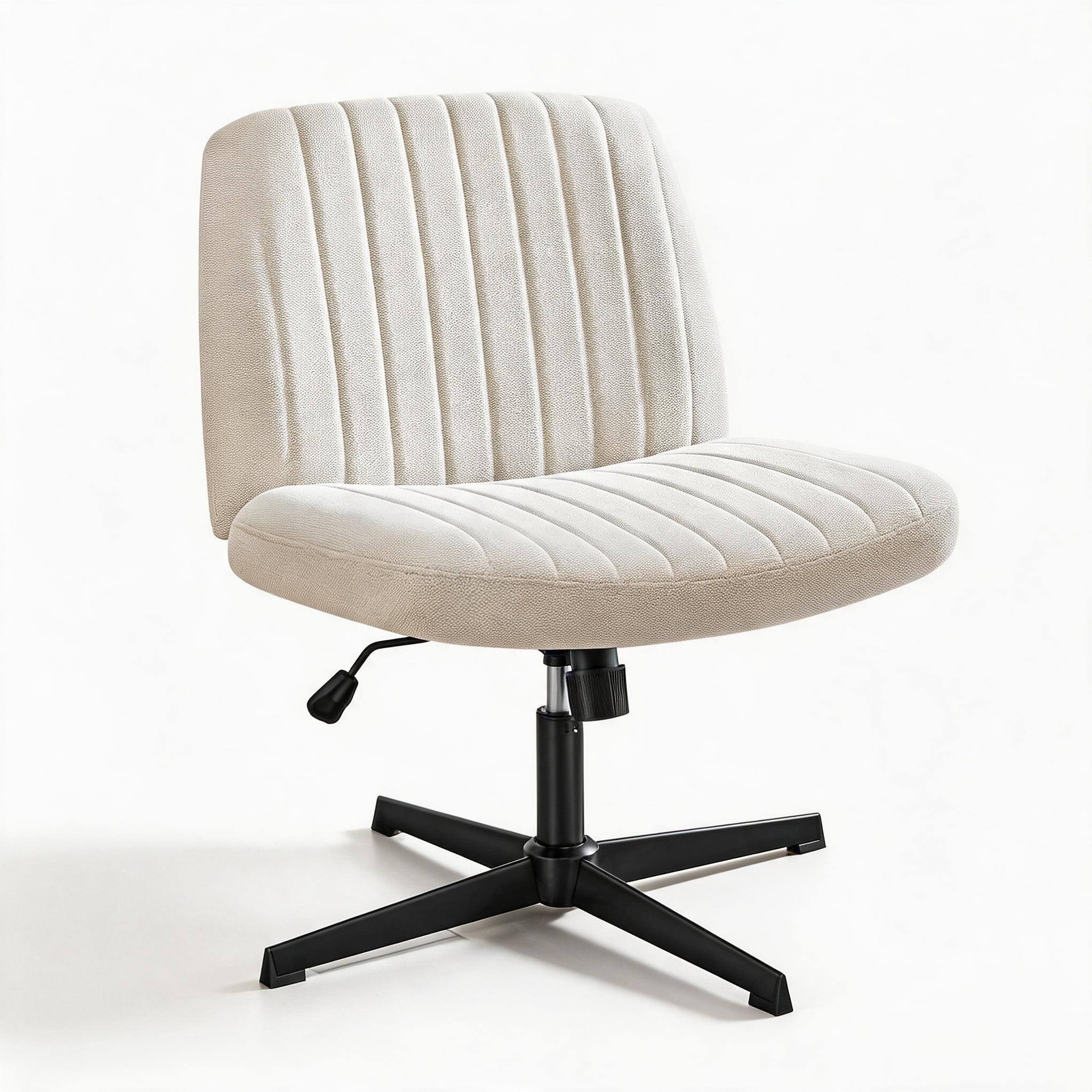 Cross-Legged Armless Swivel Chair Without Wheels for Home Office
