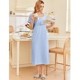 thumbnail image 4 of Ekouaer Cotton Nightgowns for Women Moo Moo Dress for Women Short Sleeve Sleepshirt Ladies House Dress with Pockets, 4 of 7