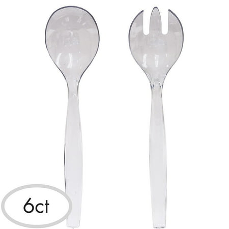 

HollyDel Holidays Themes Occasions Holiday Parties Easter Tableware; CLEAR Plastic Serving Forks & Spoons 6ct (3x Pack)