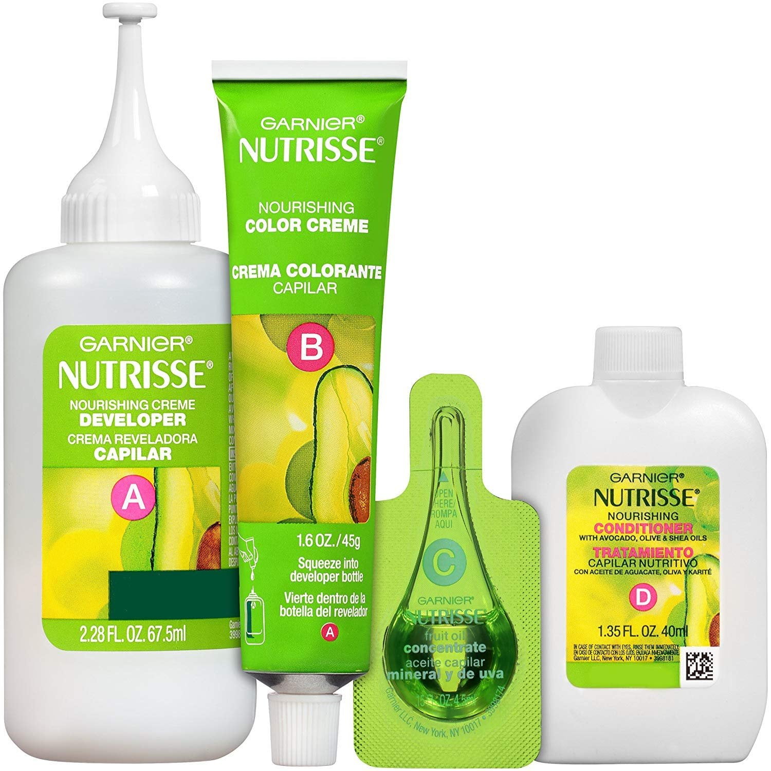 Garnier Nutrisse Nourishing Color Creme - Black 10 - Permanent Hair Color - One 1 Application Per Box - Pack of 2 Boxes