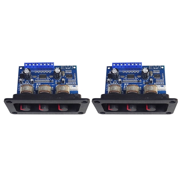 2X Placa Amplificadora de Potencia Digital de 2,1 Canales 2X25W + 50W Bluetooth 5,0 Subwoofer Clase D Placa Amplificadora de Audio CC 12-20V