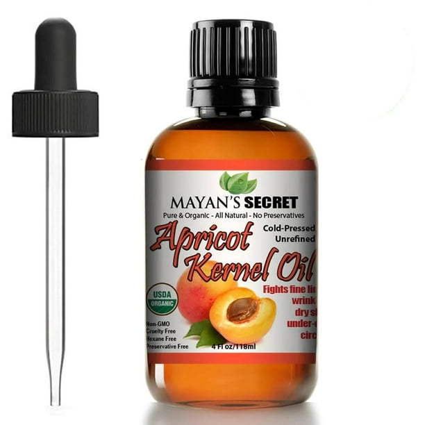 Aceite de Semilla de Albaricoque 100% Puro y Natural Prensado en Frío Sin Refinar en Botella Ámbar c