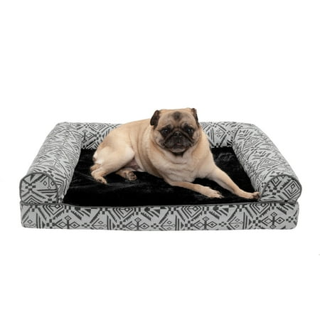 UPC: 0842229119169 | FurHaven Pet Products Southwest Kilim Sofa-Style Orthopedic Pet Bed for Dogs & Cats – Boulder Gray  Medium