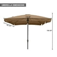 thumbnail image 4 of Mondawe Patio Umbrella with Base included 10ft Large Outdoor Table Umbrella with Crank, 8 Sturdy Ribs, Market Deck Pool Backyard Garden Sunshade Umbrella,Tan, 4 of 9