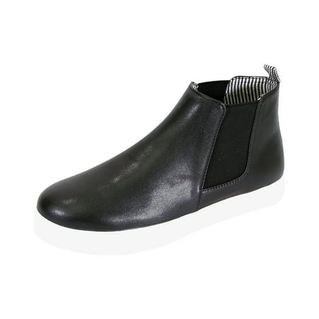 Silver Birthstone Bootie - FUZZY Autumn Women's Wide Width Comfort Bootie BLACK 5