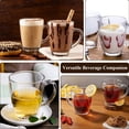 thumbnail image 6 of Yalumo Glass Coffee Mugs Set of 6, 12oz Clear Coffee Cups with Handle, Tea Cup Set for Hot/Cold Beverages, Glass Mugs for Tea, Latte, Cappuccino, Juice, Smoothies, 6 of 7