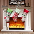 thumbnail image 2 of Zhuge Knit Christmas Stockings 5 Pack 18.9 Inch, Country Rustic Holiday Indoor Decorations for Family,Red, 2 of 3