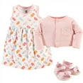 thumbnail image 2 of Hudson Baby Infant Girl Cotton Dress, Cardigan and Shoe 3pc Set, Ice Cream, 9-12 Months, 2 of 2