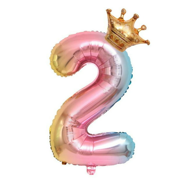 Verschrikkelijk vorm Grappig Crown Number Foil Balloons Number Ballon Happy Birthday Party Decoration 32  Inch - Walmart.com