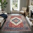 thumbnail image 3 of GLN Rugs Salur - Indoor, Machine Washable Area Rug 5'3"x7'5" Turkish Red Home Carpet, 3 of 10