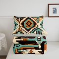 thumbnail image 5 of Homewish Retro Boho Rhombus Twin Comforter Sets,Bohemian Exotic Style Bedding Set,Cream Teal,Light Gray Reversible,2-Piece,1 Comforter and 1 Pillowcase, 5 of 7