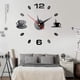 thumbnail image 4 of Reloj de pared 3D DIY, 2 piezas de reloj de pared grande DIY, reloj de pared grande sin marco, pegatina de espejo 3D, péndulo silencioso de metal, reloj de pared de metal moderno, decoración de sala, 4 of 5