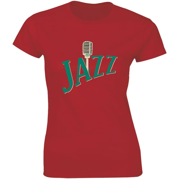 Beautiful Jazz Music Singing Microphone Artwork Women's Singer T-Shirt