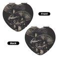 thumbnail image 2 of Uemuo Monochrome Mushroom Artwork Print Compact Portable Pocket Makeup Mirror - Leather Cover, Elegant Travel Cosmetic Mirror for Purse, Pocket, and Handbag-Heart Shape, 2 of 9