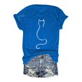 thumbnail image 3 of YLHFASHION Hauts pour Femmes Mode Manches 3/4 Col Rond Chemises Décontractées Tendance Blouses Imprimées Plissées devant t-Shirts Soldes Aujourd'hui Offres T-shirt Manches Courtes pour Femmes, 3 of 5