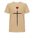 thumbnail image 6 of UVEASISHA Tshirts for Men Funny Novelty 3D Graphic Tees Short Sleeve Religious Faith T-Shirts Gift for Religious Believers Khaki XXXL, 6 of 6