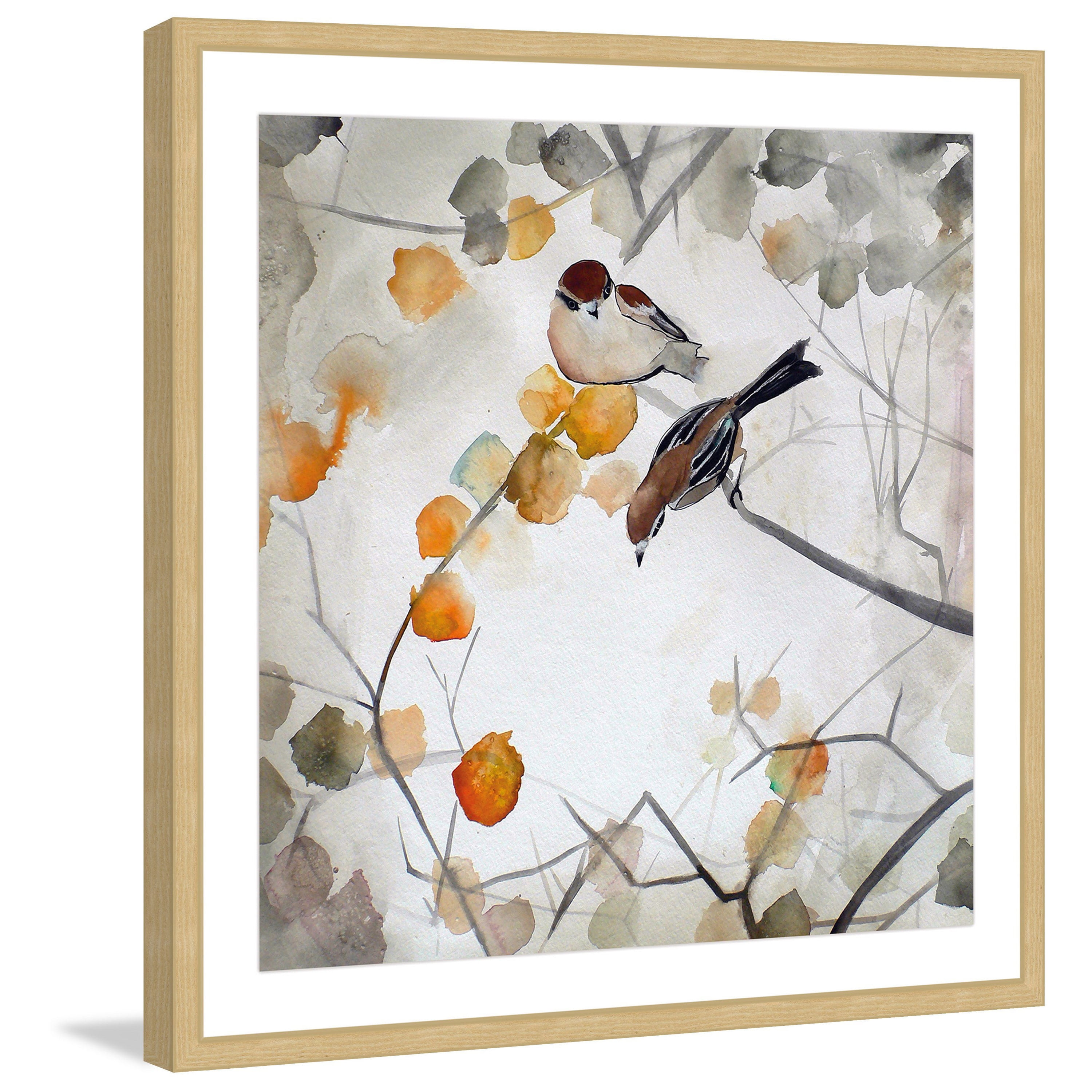 "Fall Birds" Framed Painting Print