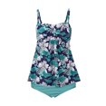 HDE Womens Tankini Bathing Suit Set Plus Size Swimdress High Waist Bikini Bottom