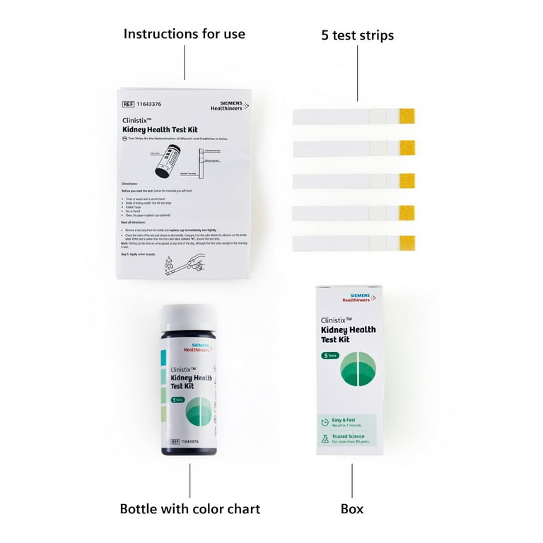 Clinistix Kidney Health Test Kit - Albumin, Creatinine Urine Test