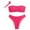 Hot Pink, variant on ZQGJB Women's Two Piece Bandeau Swimsuit Ribbed Solid Color Strapless Tube Bikini Top with Mid Waist Cheeky Bottom Bathing Suit(Hot Pink,XXL)