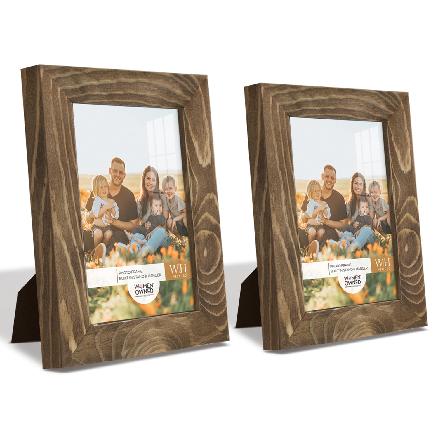 Woodgrain 3.5 in. x 5 in. Walnut Picture Frame (Set of 2)