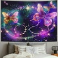 thumbnail image 2 of BCIIG Butterfly And Sparkling Stars Tapestry Purple Romantic Halo Fabric Wall Hanging Decor for Bedroom Living Room Dorm,, 2 of 6