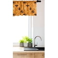 thumbnail image 3 of Ambesonne Ghost Window Valance, Cat Hat Bat Leaves Pumpkin, 54" X 18", Orange Black Pale Yellow, 3 of 3